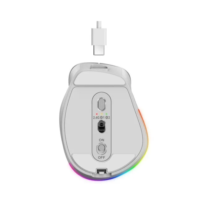 Genius Ergo 9000S Pro Wireless Bluetooth Rechargeable Mini Ergonomic Silent Mouse Silver — image 7