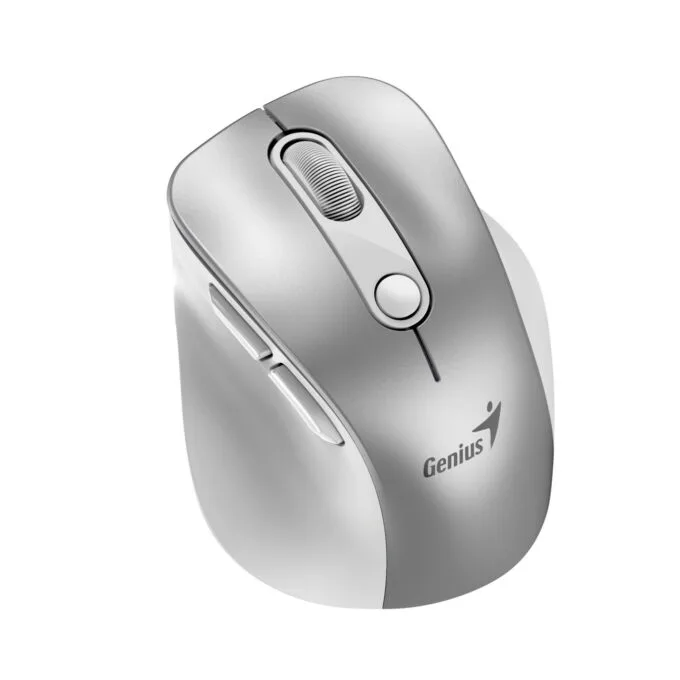Genius Ergo 9000S Pro Wireless Bluetooth Rechargeable Mini Ergonomic Silent Mouse Silver — image 1