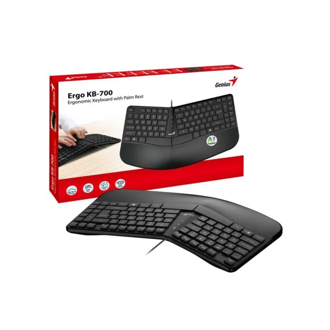 Genius Ergo KB-700 Wired Ergonomic Keyboard w/ Palm Rest - English — image 3
