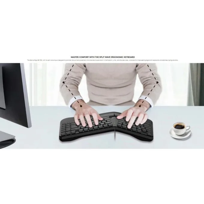 Genius Ergo KB-700 Wired Ergonomic Keyboard w/ Palm Rest - English — image 5