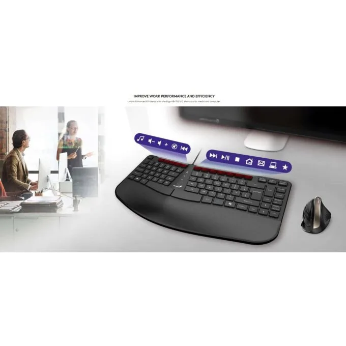 Genius Ergo KB-700 Wired Ergonomic Keyboard w/ Palm Rest - English — image 8