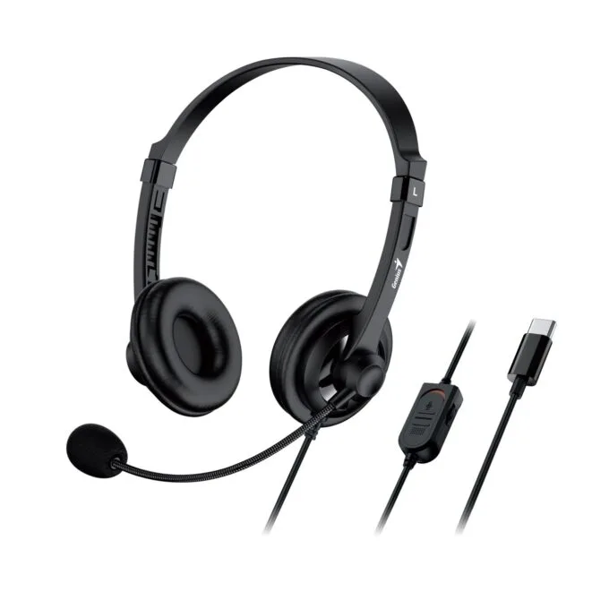 Genius HS-230U USB-C Headset with Mic Inline Control Soft Ear Cups — image 1