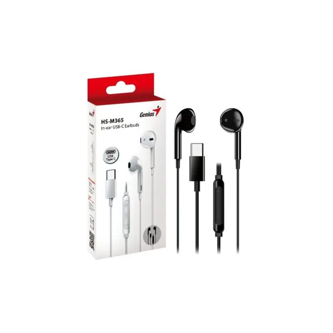 Genius Mobile Headset In-Ear USB-C Inline Control - HS-M365 - Black — image 2