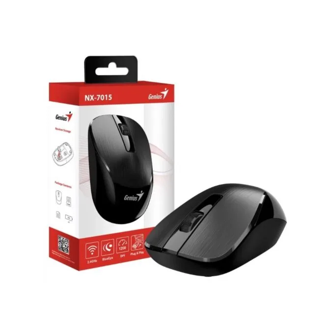 Genius NX-7015 Wireless Mouse - 1600 DPI BlueEye 2.4GHz - Metal Black — image 2