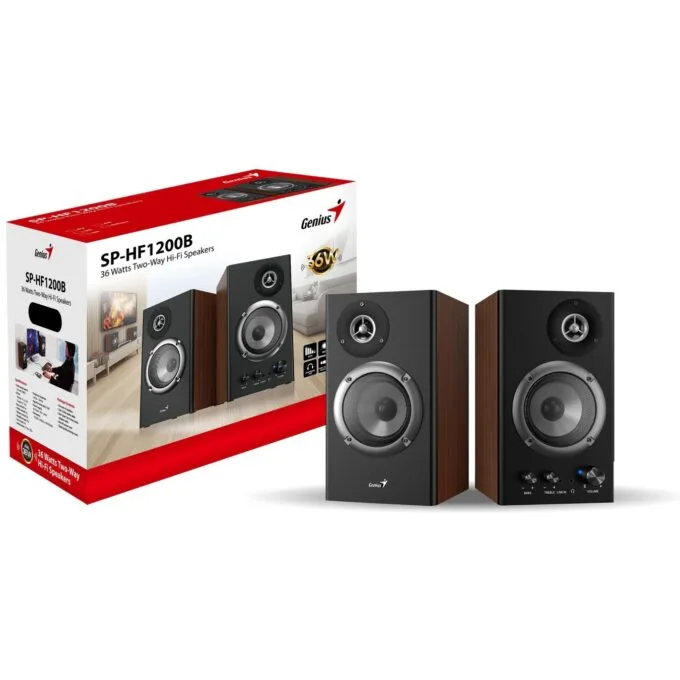 Genius PC Speakers - SP-HF1200B - 2.0 PC Speakers 36W RMS Wood — image 4