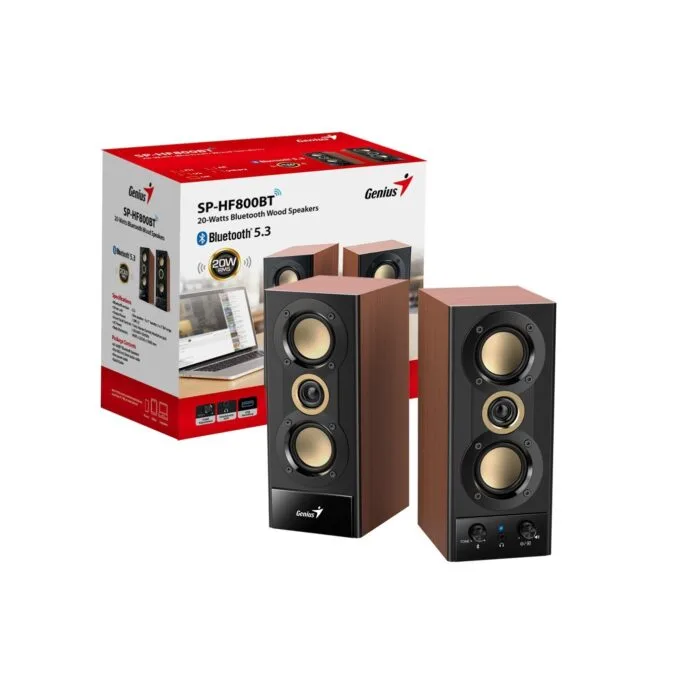 Genius PC Speakers - SP-HF800BT - 2.0 PC Speakers 20W RMS USB & BT Wood — image 11