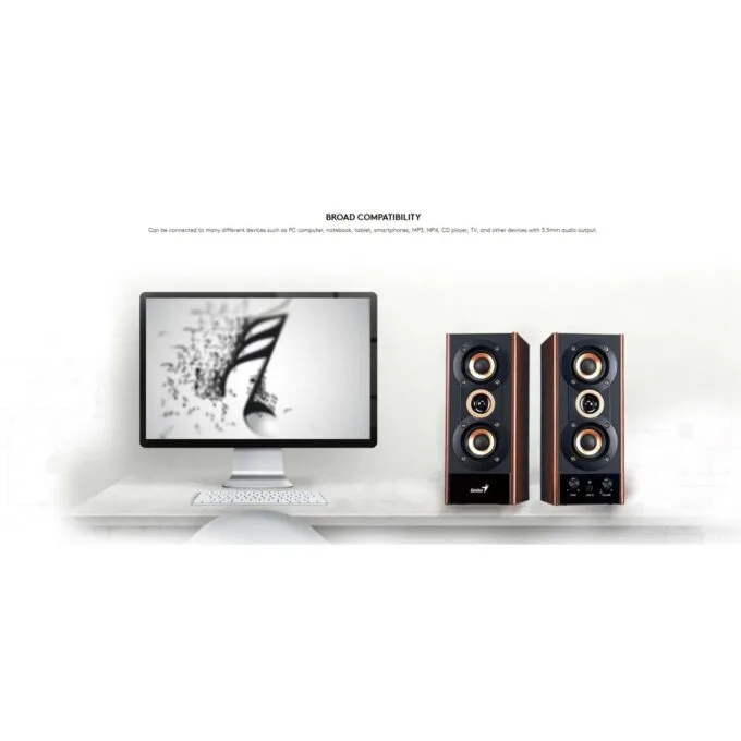 Genius PC Speakers - SP-HF800BT - 2.0 PC Speakers 20W RMS USB & BT Wood — image 10