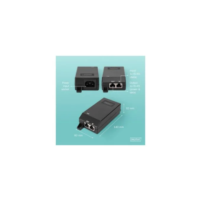 Gigabit Ethernet PoE+ Injector, 802.3at 30 W, PoE-Injector — image 10
