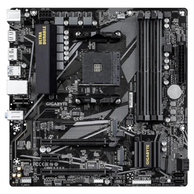 GIGABYTE B550M-DS3H R2.0 B550 Micro-ATX AM4 DDR4 Motherboard — image 2