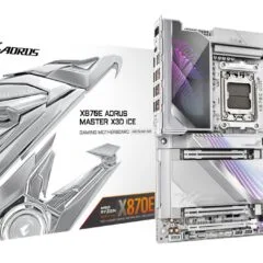 Gigabyte GA-X870E A MASTER X ICE (AM5) (D) - GA-X870E A MASTER X ICE - White, DDR5, 256 GB, ATX