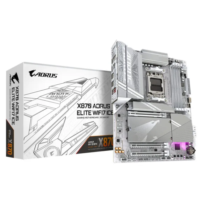 Gigabyte X870 AORUS ELITE WIFI7 ICE - AM5 ATX Motherboard, X870, DDR5, 4x M.2, Wi-Fi 7, 2.5Gb LAN, White — image 1