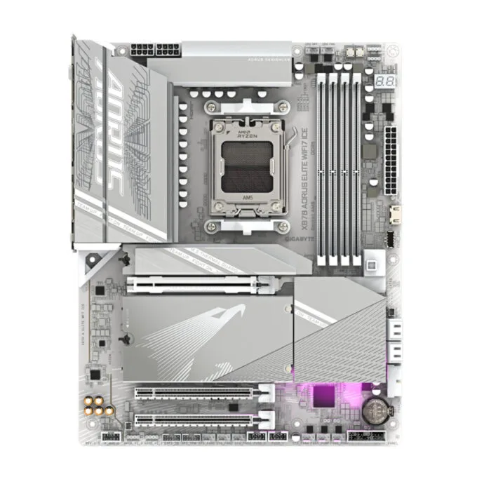 Gigabyte X870 AORUS ELITE WIFI7 ICE - AM5 ATX Motherboard, X870, DDR5, 4x M.2, Wi-Fi 7, 2.5Gb LAN, White — image 2