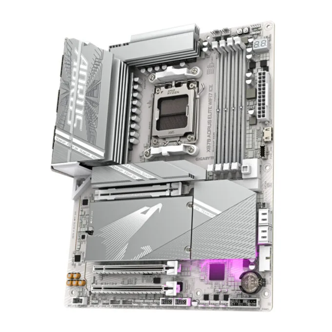Gigabyte X870 AORUS ELITE WIFI7 ICE - AM5 ATX Motherboard, X870, DDR5, 4x M.2, Wi-Fi 7, 2.5Gb LAN, White — image 4