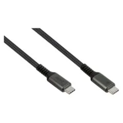 GoodConnections USB-C 2.0 (ST-ST) 0.5m Anschlusskabel Textilmantel 240W Anthrazit