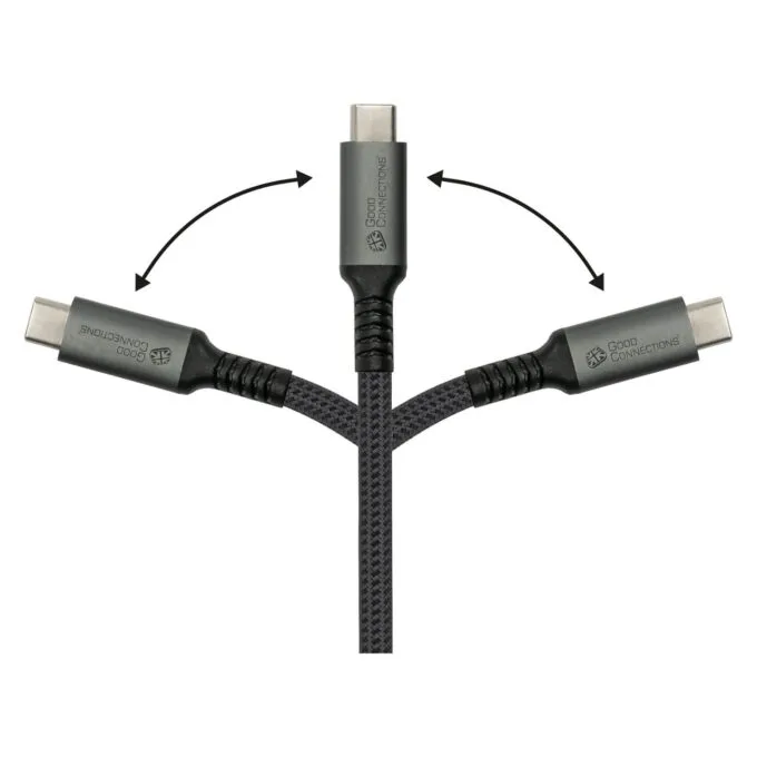 GoodConnections USB-C 2.0 (ST-ST) 0.5m Anschlusskabel Textilmantel 240W Anthrazit — image 5