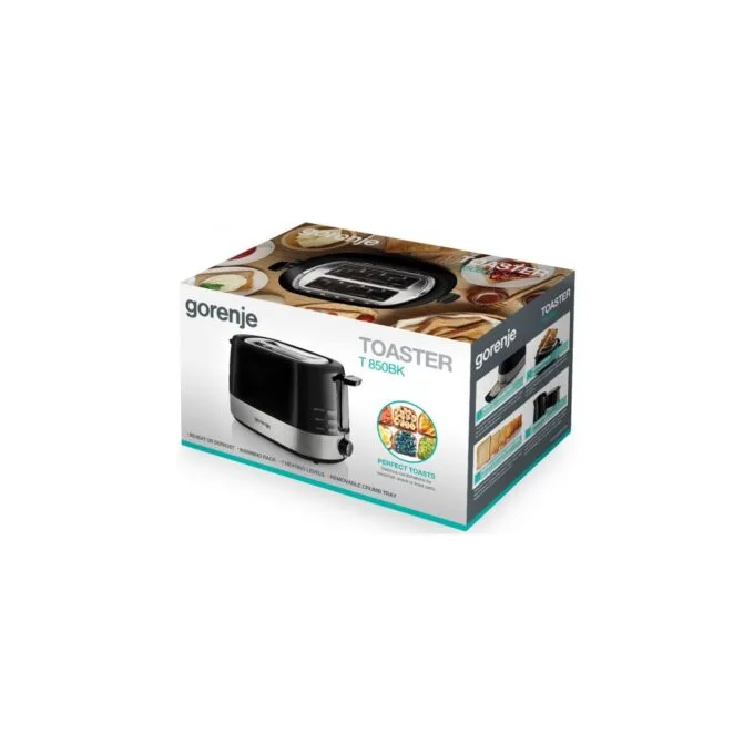 Gorenje Kitchen Toaster - T850BK - 850W 2 Slots 7 Heating Levels Black — image 10
