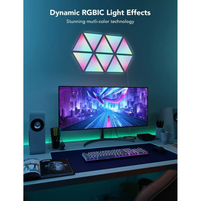 Govee Gaming Wall Glide Triangle Light Panels - B6067 - 10pack — image 3