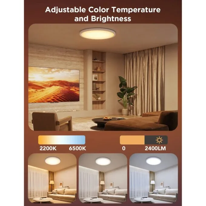 Govee Lamp Ceiling Smart LED 12inch Round Light RGBWW + RGBIC H80A1C01 — image 5