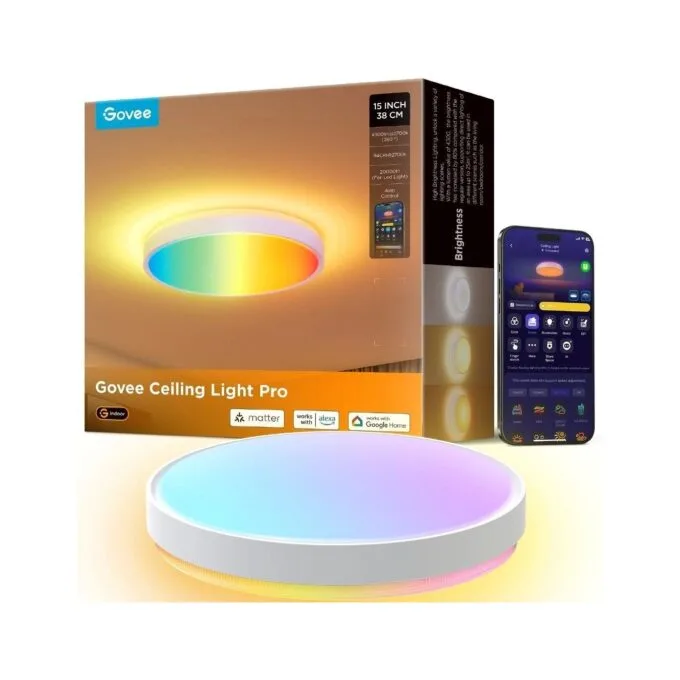 Govee Lamp Ceiling Smart LED 15inch Round Light RGBICWW + RGBICWW - H60A6C01 - RGBICWW + RGBICWW — image 1