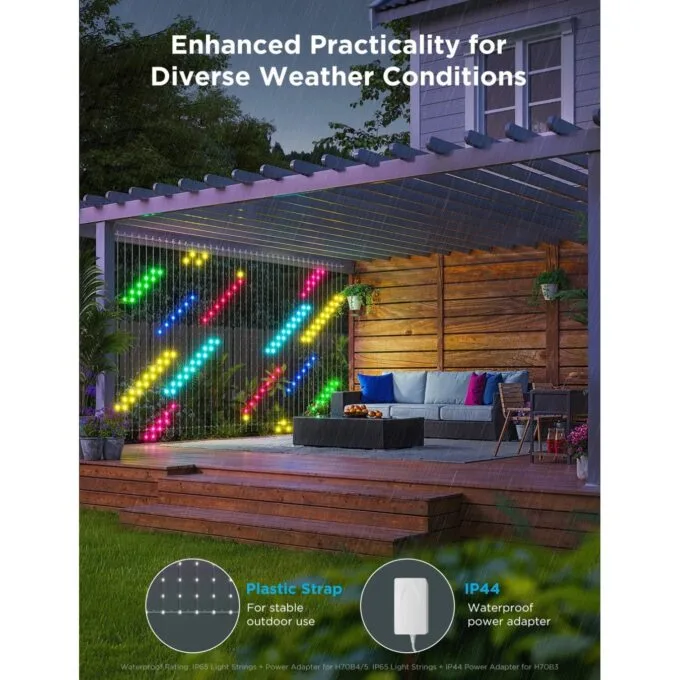 Govee LED Curtain Lights - H70B3 - 2 WiFi & BT RGBIC 1.5x2.0m IP65 — image 9