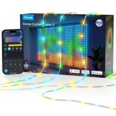 Govee LED Curtain Lights - H70B4 - 2 WiFi & BT RGBIC 3mx2.0m IP65