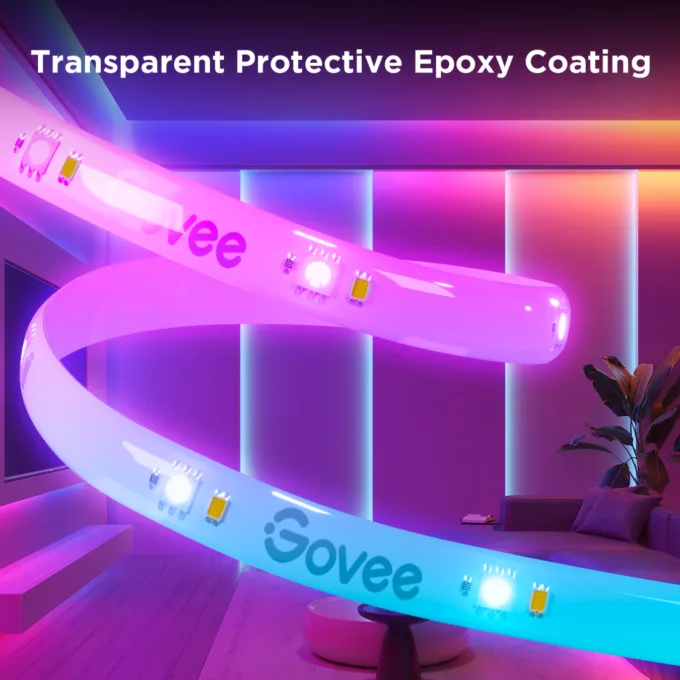 Govee LED Light Strip - H612C - RGBIC Smart WiFi & BT w Protective Coating 10m — image 5