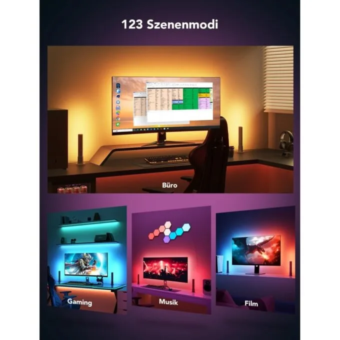 Govee Monitor Back Light Strip & 2x Light Bars Gaming Set - H6608 - Monitor Back Light Strip & 2x Light Bars Gaming Set — image 3