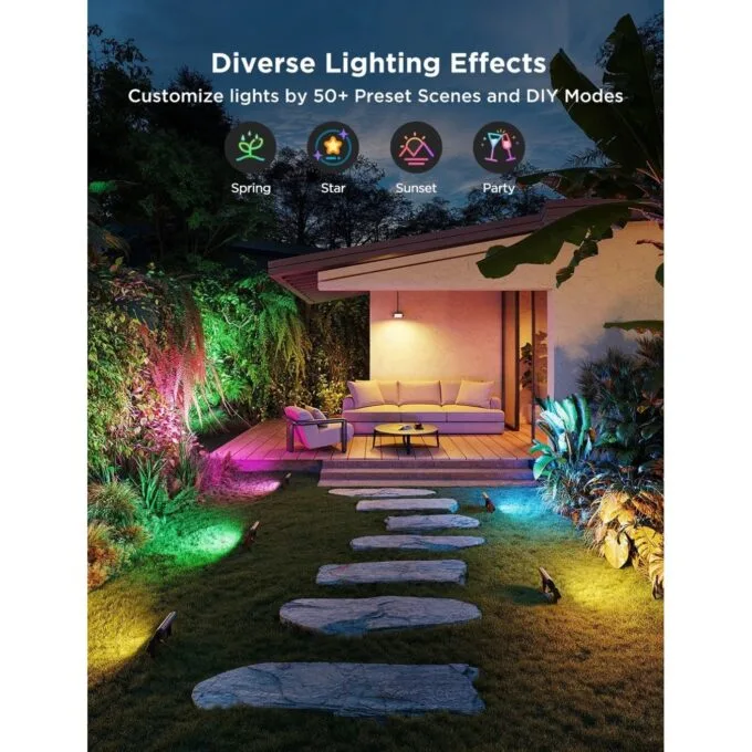 Govee Outdoor Flood Lights Smart LED RGBICWW - H8057 - 4pack — image 3