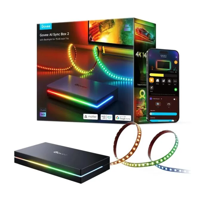 Govee TV AI Sync Box with Strip Light - 75-85' Max 8K 240HZ — image 1