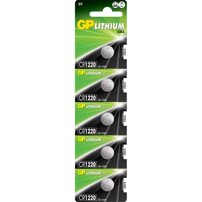 GP Lithium Button Cell - 656.252UK - CR1220 3V 36mAh 5-pack — image 1