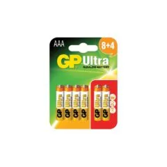 GP Ultra Alkaline Batteries - 656.016UK - AAA 8+4
