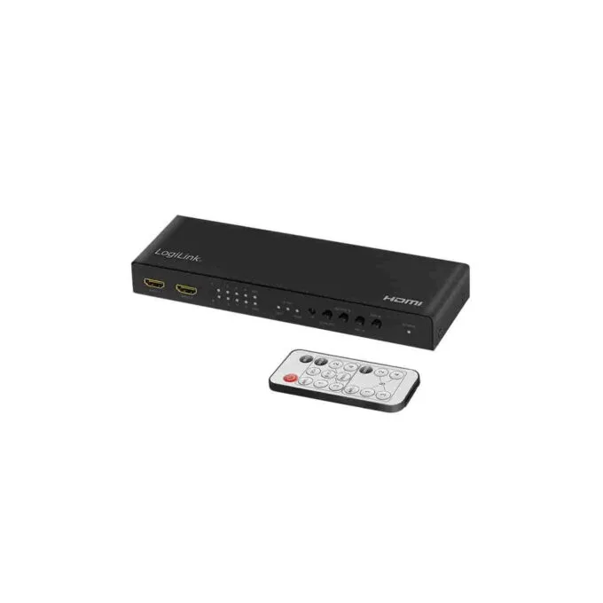 HD0049 HDMI SWITCH 4x 2-PORT MATRIX 4K 60Hz HDR,ARC,AUDIO EXTRACT,SCALER,RC LOGILINK — image 1