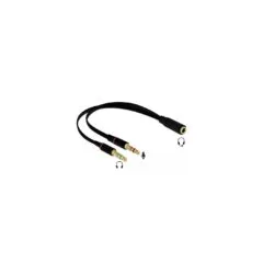 Headset Adapter - 1x3.5mm jack socket to 2x3.5mm 3-pin jack plug