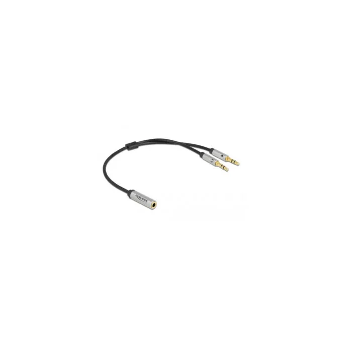 Headset adapter 3.5mm 4 pin jack socket to 2x 3.5mm 3pin jack plug — image 2