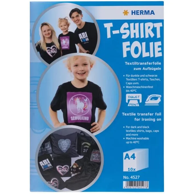 HERMA Transfer Foil for Dark Textiles A4 - 10 Sheets — image 1