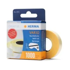 HERMA Vario Refill Roll - Permanent Adhesive - White Paper Labels 12x13 mm