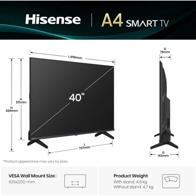 Hisense 40'' Full HD Smart LED TV - 40A4Q - 40'' Full HD Smart LED TV — image 8