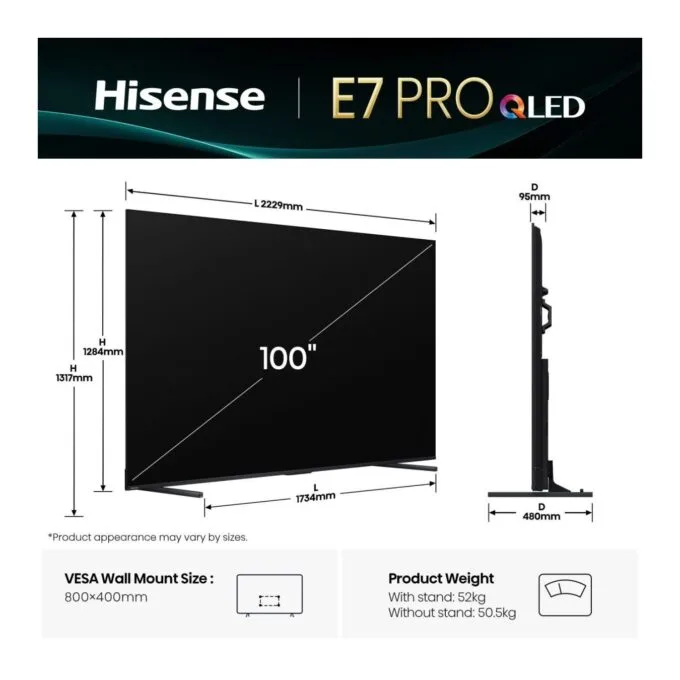 Hisense TV - 100E7Q PRO - 100'' 4K Smart QLED 120hz TV — image 11