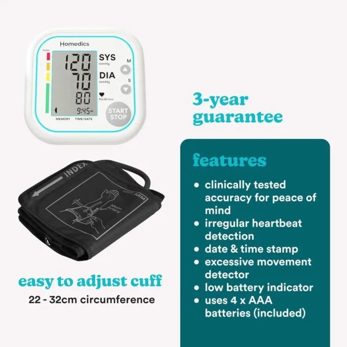 HoMedics Diagnostics Blood Pressure Monitor - BPA-5020 - Arm Auto — image 9