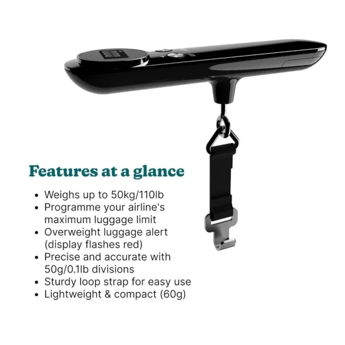 HoMedics Travel Luggage Scale - SCL-L100-BKR - Digital Display up to 50Kg — image 2