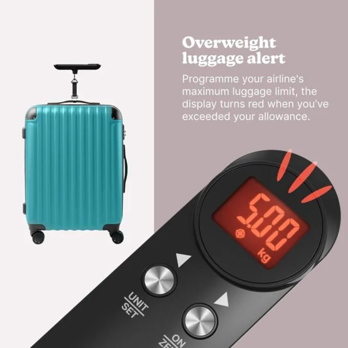 HoMedics Travel Luggage Scale - SCL-L100-BKR - Digital Display up to 50Kg — image 5