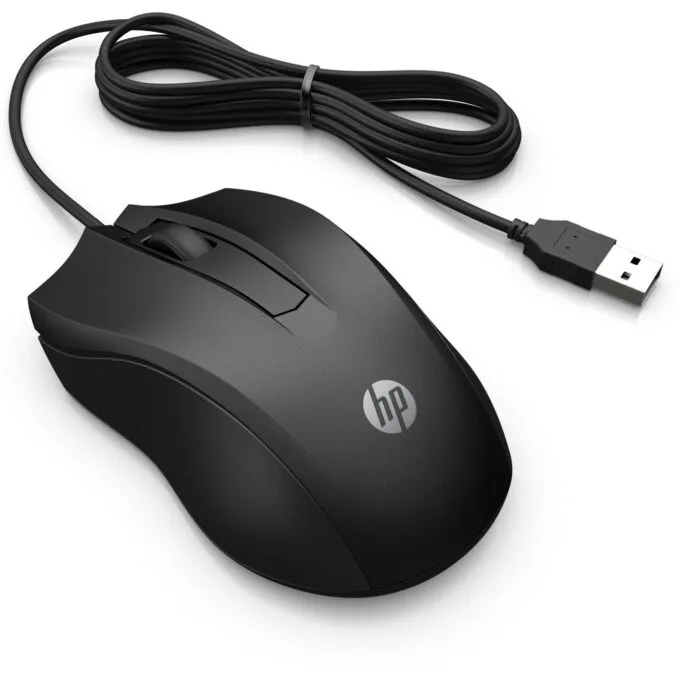 HP 105 Wired Mouse - 105 - Ambidextrous, USB-A, 3 Buttons, 1600 DPI, Black — image 2
