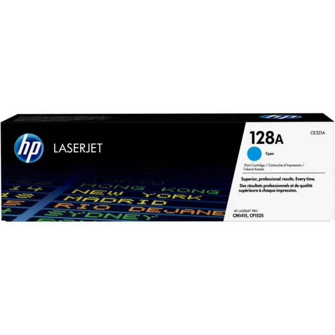 HP 128A Cyan Original LaserJet Toner CE321A - Cyan, 1300-page yield — image 1