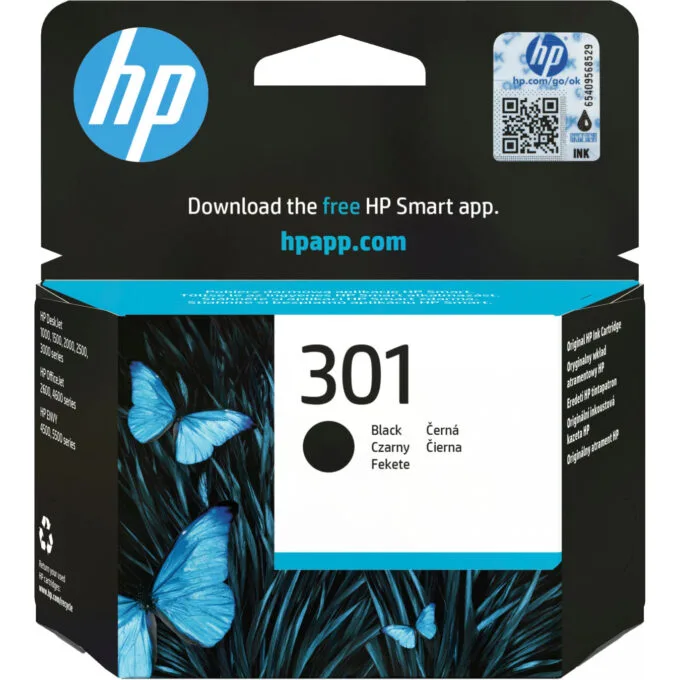 HP 301 Original Black Ink Cartridge - CH561EE - Standard Yield, 170 pages — image 1