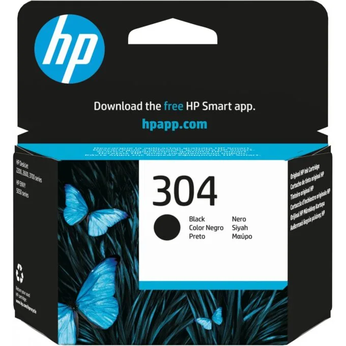 HP 304 Original Black Ink Cartridge - N9K06AE - Black, Original — image 1