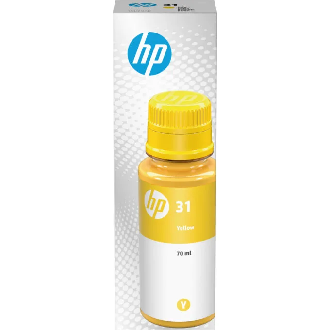 HP 31 Yellow Original Ink Bottle (1VU28AE) - 70 ml Original High-Yield Yellow — image 1