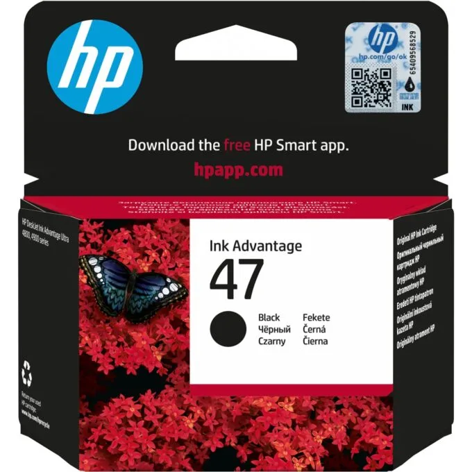 HP 47 Black Original Ink Cartridge - 26 ml, 1300 pages, Standard Yield, Single Pack — image 1