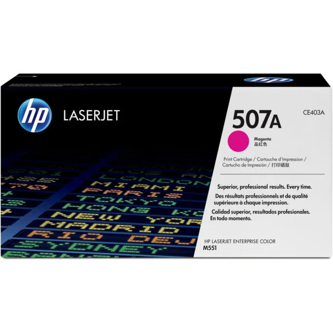 HP 507A (CE403A) Magenta Original Toner Cartridge - Standard Yield 6,000 Pages - 1 Pack — image 1