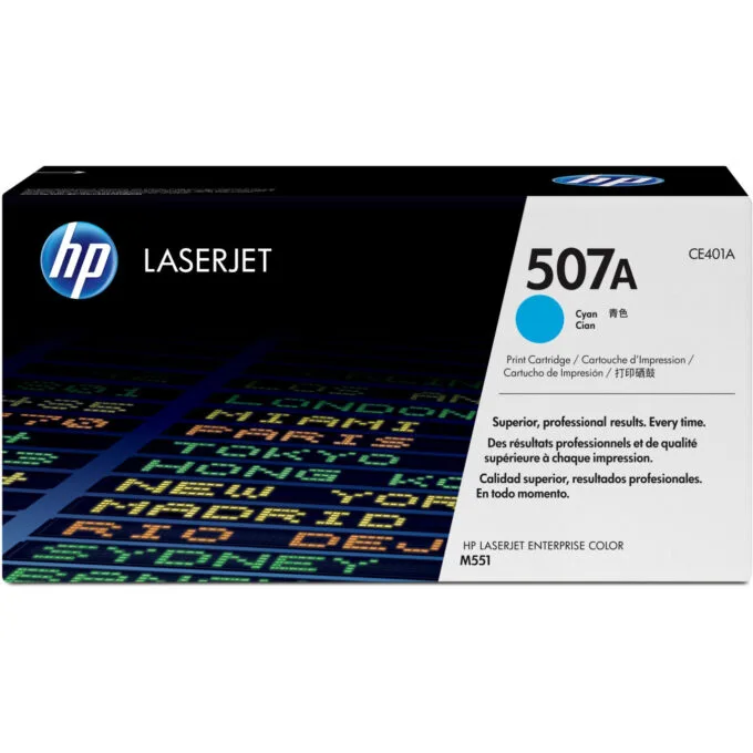 HP 507A Toner Cartridge - CE401A - Cyan Original, Standard Yield (~6000 pages), 1-pack — image 1