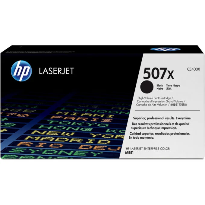 HP 507X High-Yield Black Toner Cartridge - CE400X - Original, 11,000 Pages, for LaserJet Pro M570 — image 1